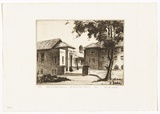 Artist: PLATT, Austin | Title: Assembly Hall entrance, Barker College, Hornsby | Date: 1945 | Technique: etching, printed in black ink, from one plate