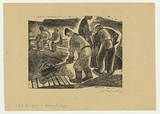 Artist: b'Groblicka, Lidia.' | Title: b'Workers' | Date: 1956-57 | Technique: b'woodcut, printed in black ink, from one block'