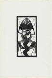 Artist: b'Meeks, Arone Raymond.' | Title: b'Tiwi' | Date: 1984 | Technique: b'linocut, printed in black ink, from one block'
