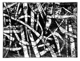 Artist: b'Kemp, Roger.' | Title: b'Rhythm one' | Date: c.1974 | Technique: b'etching, printed in black ink, from one magnesium plate'