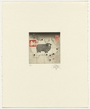 Artist: b'SCHMEISSER, Jorg' | Title: b'Greeting card: New year' | Date: 1979 | Technique: b'etching and aquatint, printed in black ink, from one plate on stamps' | Copyright: b'\xc2\xa9 J\xc3\xb6rg Schmeisser'