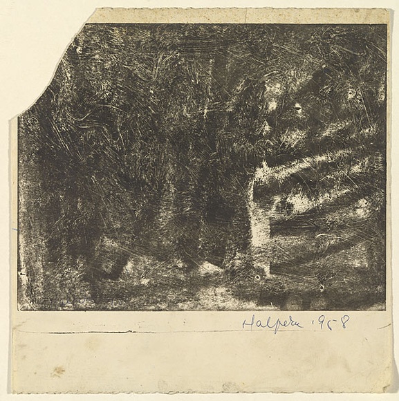 Artist: b'Halpern, Stacha.' | Title: b'not titled [Abstraction]' | Date: 1958 | Technique: b'lithograph, printed in black ink, from one stone [or plate]'