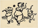 Title: Sunset dance | Date: 1968 | Technique: linocut, printed in black ink, from one block