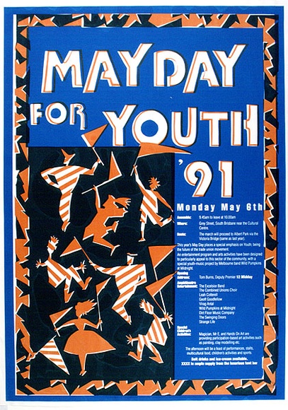 Artist: b'Inkahoots Ltd.' | Title: bMay Day For Youth '94 | Technique: b'screenprint, printed in colour, from multiple stencils'