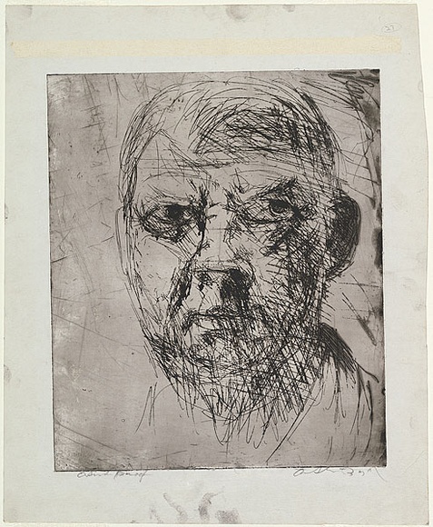 Artist: b'BOYD, Arthur' | Title: b'Self portrait.' | Date: (1962-63) | Technique: b'etching, printed in black ink with plate-tone, from one plate' | Copyright: b'Reproduced with permission of Bundanon Trust'