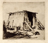 Artist: LINDSAY, Lionel | Title: The kiln, Camden | Date: 1925 | Technique: drypoint, printed in brown ink, from one zinc plate | Copyright: Courtesy of the National Library of Australia