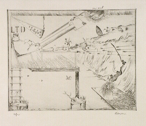 Artist: b'COLEING, Tony' | Title: b'Keep blank.' | Date: 1978 | Technique: b'hardground etching, printed in black ink, from one plate'