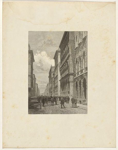 Title: b'Flinders Lane' | Date: 1886-88 | Technique: b'wood-engraving, printed in black ink, from one block'