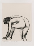 Artist: b'ROSE, David' | Title: b'Life drawing #2 (getting near Degas)' | Date: 2001 | Technique: b'lithograph, printed in black ink, from one stone over screenprint, printed in warm buff ink, from one screen'