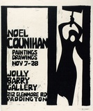 Artist: Counihan, Noel. | Title: Exhibition poster: Noel Counihan paintings, drawings, Jolly Barry Gallery, Paddington. | Date: 1976 | Technique: linocut, printed in black ink, from one block