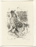 Artist: b'MACQUEEN, Mary' | Title: b'not titled [rooster]' | Date: 1986 | Technique: b'lithograph, printed in black ink, from one stone' | Copyright: b'Courtesy Paulette Calhoun, for the estate of Mary Macqueen'