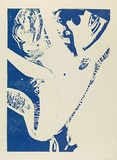 Artist: b'Stringer, John.' | Title: b'Icarus.' | Date: c.1963 | Technique: b'linocut, printed in colour, from multiple blocks'