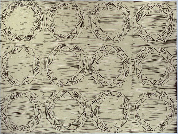 Artist: b'McPherson, Megan.' | Title: b'Wreath' | Date: 1992, May | Technique: b'linocut, printed in black ink, from one plate'