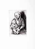 Artist: Beaukenkamp, Frieda. | Title: De adoratie. | Date: 1989 | Technique: etching, printed in black ink with plate-tone, from one plate