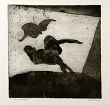 Artist: b'BALDESSIN, George' | Title: b'Weightlessness II.' | Date: 1964 | Technique: b'etching, aquatint and burnishing, printed in black ink, fromone plate'