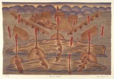 Artist: b'Bowen, Dean.' | Title: b'Mt. Lyell landscape' | Date: 1989 | Technique: b'lithograph, printed in colour, from multiple stones'