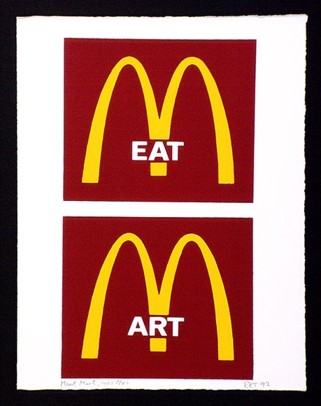 Artist: b'TIPPING, Richard' | Title: b'Meat mart.' | Date: 1992 | Technique: b'screenprint, printed in colour, from two stencils'