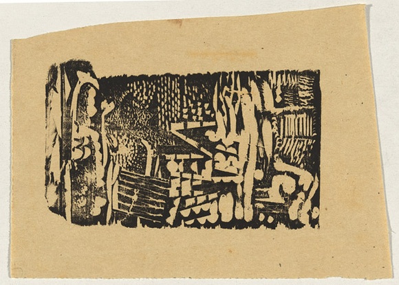 Artist: b'Hirschfeld Mack, Ludwig.' | Title: b'not titled [Abstract textural composition using varied engraving tools].' | Date: (1941?) | Technique: b'woodcut, printed in black ink, from one block'