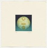 Artist: b'Pratt, John.' | Title: b'not titled [globe]' | Date: 1979 | Technique: b'etching and aquatint, printed in col0ur, from two plates'