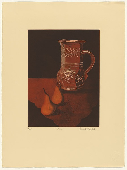 Artist: b'GRIFFITH, Pamela' | Title: b'Pears' | Date: 1982 | Technique: b'hard ground, aquatint, soft ground, photographic transfer from Kodalith two zinc' | Copyright: b'\xc2\xa9 Pamela Griffith'