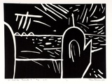 Artist: b'Burn, Ian.' | Title: b'St. Kilda Beach I.' | Date: 1964 | Technique: b'linocut, printed in black ink, from one block'