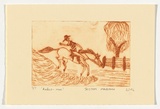 Artist: Malbunka, Tristam. | Title: Rodeo man | Date: 2004 | Technique: drypoint etching, printed in brown ink, from one perspex plate