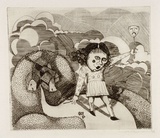 Artist: Newman, Nicole. | Title: Child working towards the world | Date: 1968 | Technique: line-engraving, printed in black ink, from one copper plate