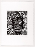 Artist: b'WALKER, Murray' | Title: b'Geraldine.' | Date: 1988 | Technique: b'linocut, printed in black ink, from one block'