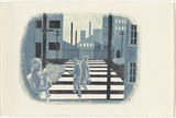 Artist: b'White, Susan Dorothea.' | Title: b'Pedestrian crossing' | Date: 1977 | Technique: b'lithograph, printed in colour, from multiple stones [or plates]'