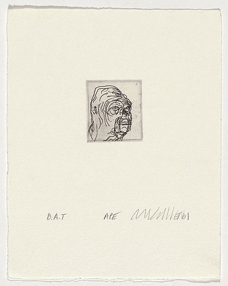 Artist: b'Cullen, Adam.' | Title: b'Ape' | Date: 2001 | Technique: b'etching, printed in black ink, from one plate'