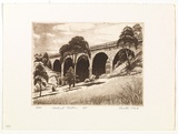Artist: PLATT, Austin | Title: Viaduct, Picton | Date: 1981 | Technique: etching, printed in black ink, from one plate
