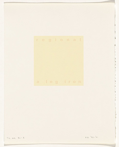 Artist: b'Burgess, Peter.' | Title: b'regional: a leg iron.' | Date: 2001 | Technique: b'computer generated inkjet prints, printed in colour, from digital files'