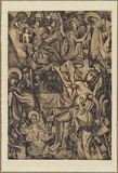 Artist: b'Crooke, Ray.' | Title: b'Scenes from the life of Christ.' | Date: 1957 | Technique: b'screenprint, printed in colour, from two stencils'