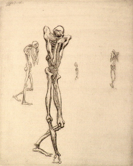 Artist: b'Graham, Geoffrey.' | Title: b'Figures covering their faces' | Date: c.1938 | Technique: b'etching, printed in black ink, from one plate'