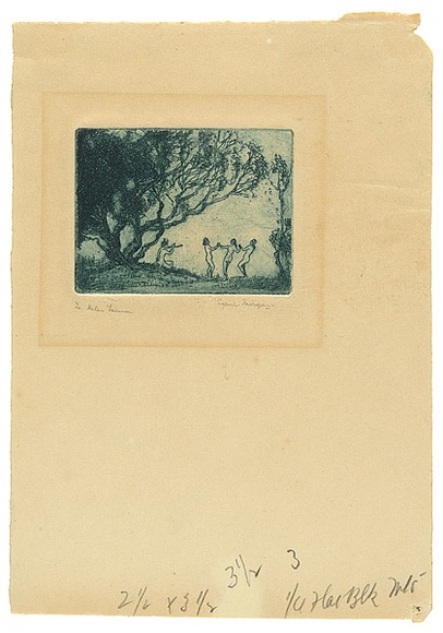 Artist: b'Morgan, Squire.' | Title: b'Minature' | Date: 1923 | Technique: b'etching, printed in blue ink with plate-tone, from one plate'