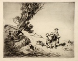 Artist: LINDSAY, Lionel | Title: Mates | Date: 1922 | Technique: etching, printed in black ink with plate-tone, from one plate | Copyright: Courtesy of the National Library of Australia