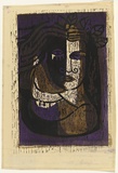 Artist: b'HANRAHAN, Barbara' | Title: b'Man and woman' | Date: 1960 | Technique: b'woodcut, printed in colour, from three blocks'