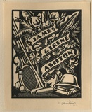 Artist: b'FEINT, Adrian' | Title: b'Bookplate: James & Irene Ashton.' | Date: (1935) | Technique: b'wood-engraving, printed in black ink, from one block' | Copyright: b'Courtesy the Estate of Adrian Feint'