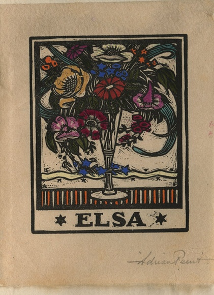 Artist: FEINT, Adrian | Title: Bookplate: Elsa. | Date: (1927) | Technique: wood-engraving, printed in black ink, fron one block | Copyright: Courtesy the Estate of Adrian Feint