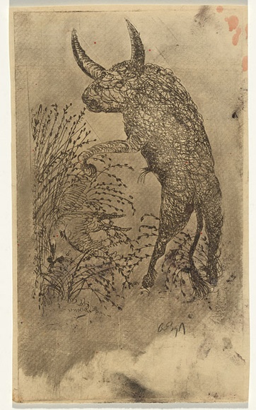 Artist: b'BOYD, Arthur' | Title: b'(Cover for Meanjin).' | Date: 1960-70 | Technique: b'etching, printed in black ink, from one plate' | Copyright: b'Reproduced with permission of Bundanon Trust'