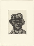 Artist: b'Lee, Graeme.' | Title: b'Man in a hat VIII' | Date: 1996, May | Technique: b'etching, printed in black ink, from one plate'