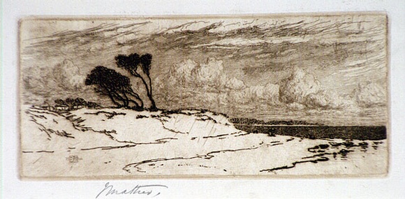 Artist: b'Mather, John.' | Title: b'Brighton Beach' | Date: 1900 | Technique: b'etching, printed in brown ink with plate-tone, from one plate'