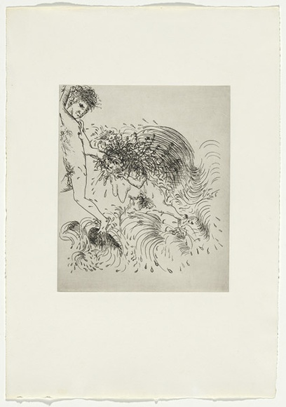 Artist: b'BOYD, Arthur' | Title: b'The old woman of the sea.' | Date: 1970 | Technique: b'etching, printed in black ink, from one plate' | Copyright: b'Reproduced with permission of Bundanon Trust'