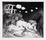 Artist: BOYD, Arthur | Title: Lysistrata they are all deserting.. | Date: (1970) | Technique: etching and aquatint, printed in black ink, from one plate | Copyright: Reproduced with permission of Bundanon Trust