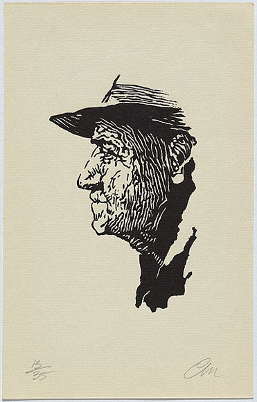 Artist: b'Millward, Clem.' | Title: b'not titled.' | Date: 1956-57 | Technique: b'linocut, printed in black ink, from one block'