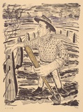 Artist: b'Hay, Bill.' | Title: bPatterson's curse | Date: 1989, June - August | Technique: b'lithograph, printed in black ink, from one stone; hand-coloured'