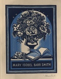 Artist: FEINT, Adrian | Title: Bookplate: Mary Isobel Barr Smith. | Date: (1937) | Technique: wood-engraving, printed in colour, from two blocks in light and dark blue inks | Copyright: Courtesy the Estate of Adrian Feint