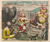 Artist: ROSENGRAVE, Harry | Title: (The rope trick) | Date: (1953) | Technique: lithograph, printed in colour, from four plates