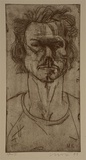 Artist: Lincoln, Kevin. | Title: not titled [Martin King] | Date: 1999, October | Technique: etching, printed in black ink, from one plate