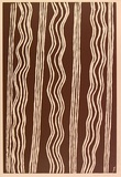 Artist: b'Tjupurrula, Turkey Tolsen' | Title: b'Water story' | Date: 1992 | Technique: b'linocut, printed in brown ink, from one block'